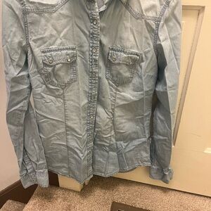 Forever 21 Light Blue Denim Shirt